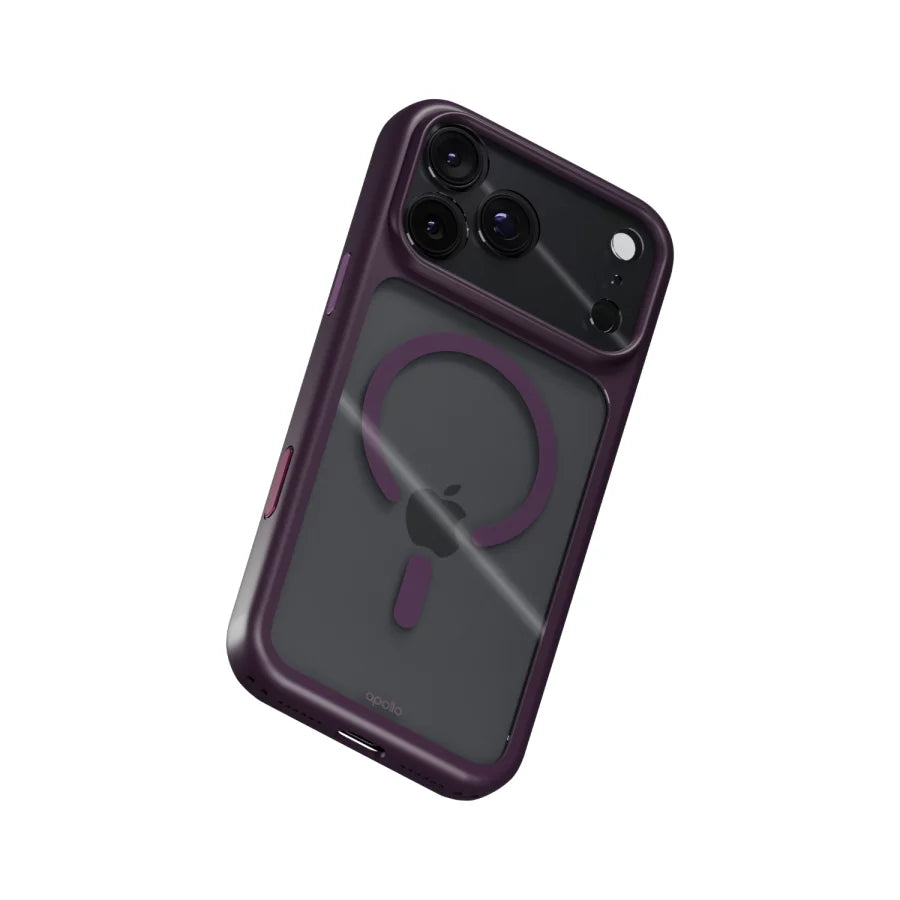Apollo Armor 2 MagSafe Case for iPhone 18 Pro / 17 Pro – Clear / Purple