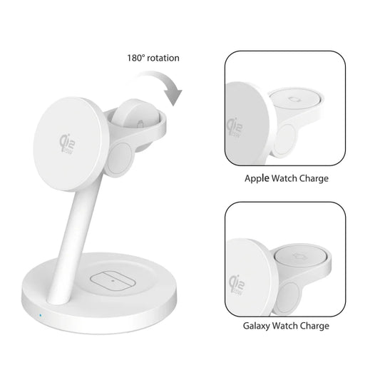 Apollo MagSwitch 25 W 3-in-1 Charging Station – White