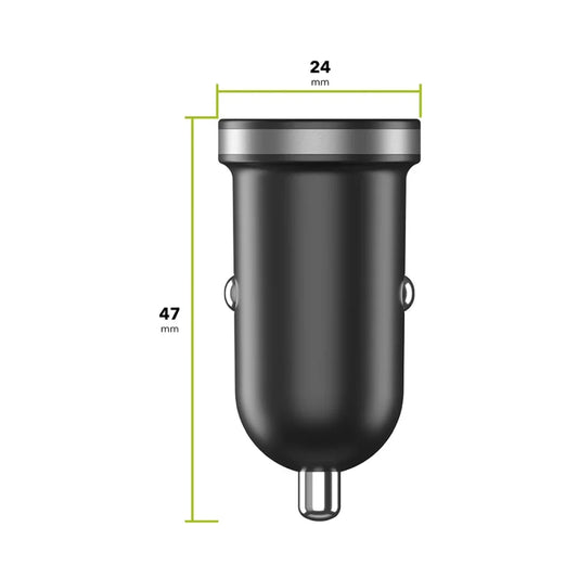 Apollo Power Drive 25 W USB-C and USB-A Car Charger – Black