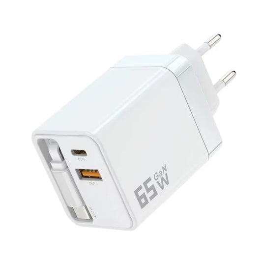 Apollo Power Trio 65 W GaN Charger – White