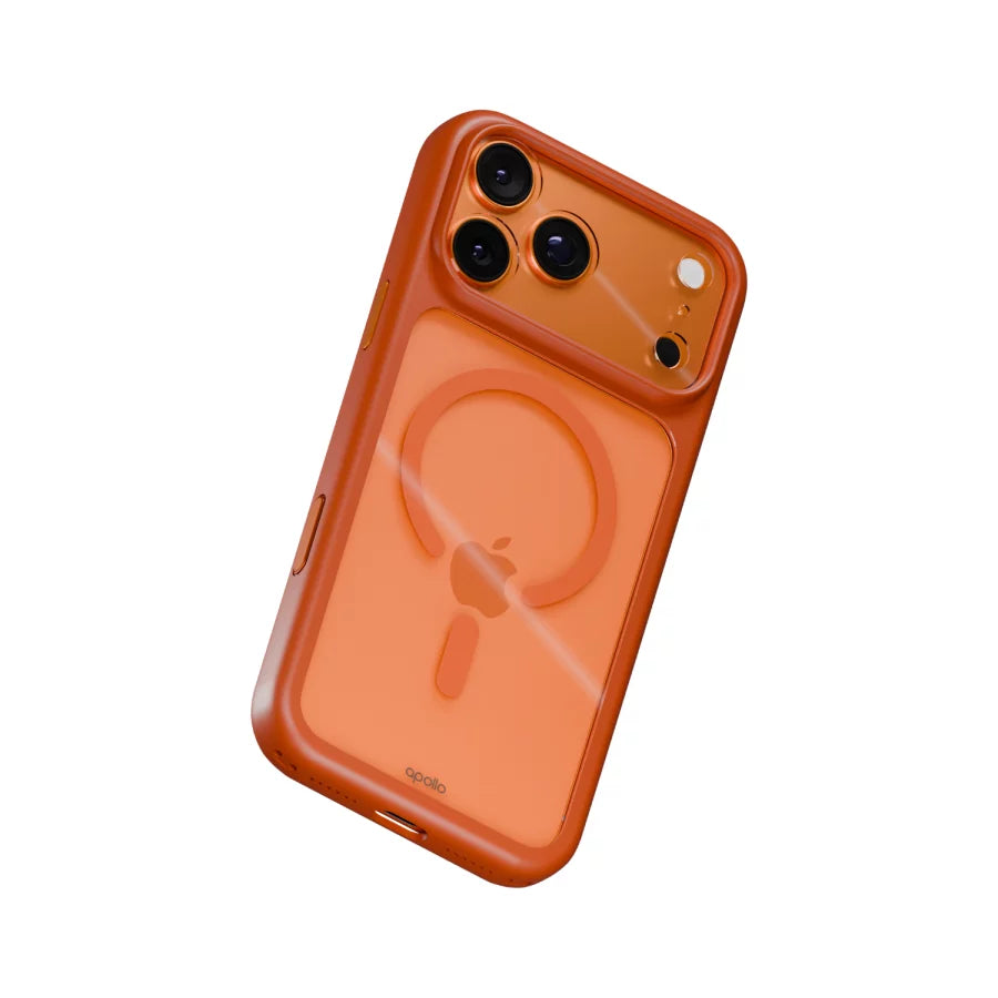 Apollo Armor 2 MagSafe Case for iPhone 18 Pro Max / 17 Pro Max – Clear / Orange