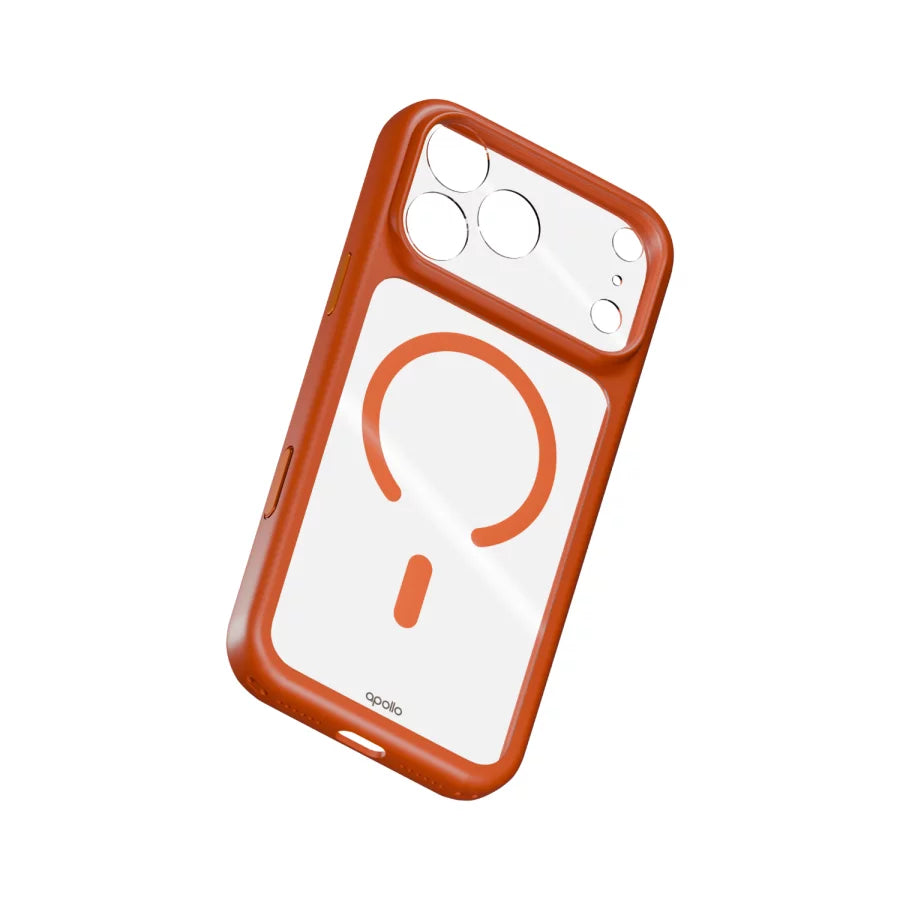 Apollo Armor 2 MagSafe Case for iPhone 18 Pro Max / 17 Pro Max – Clear / Orange