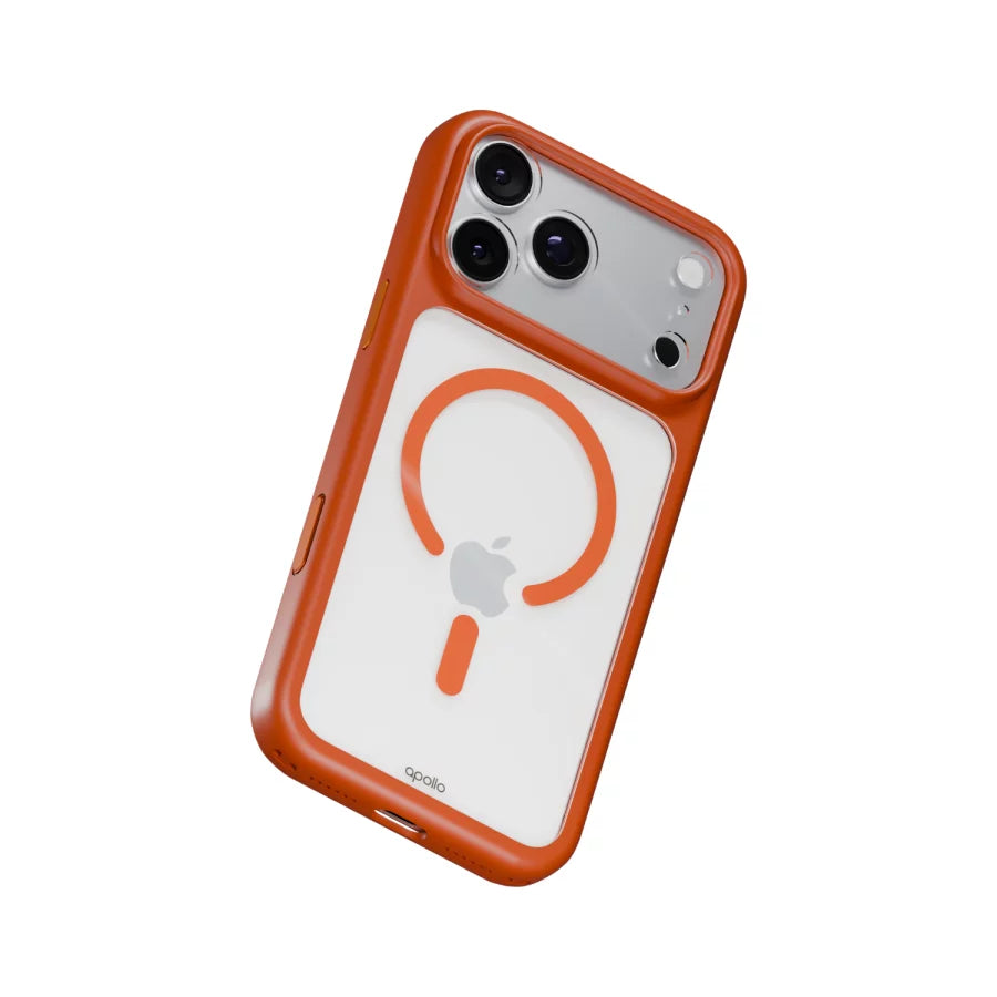 Apollo Armor 2 MagSafe Case for iPhone 18 Pro Max / 17 Pro Max – Clear / Orange