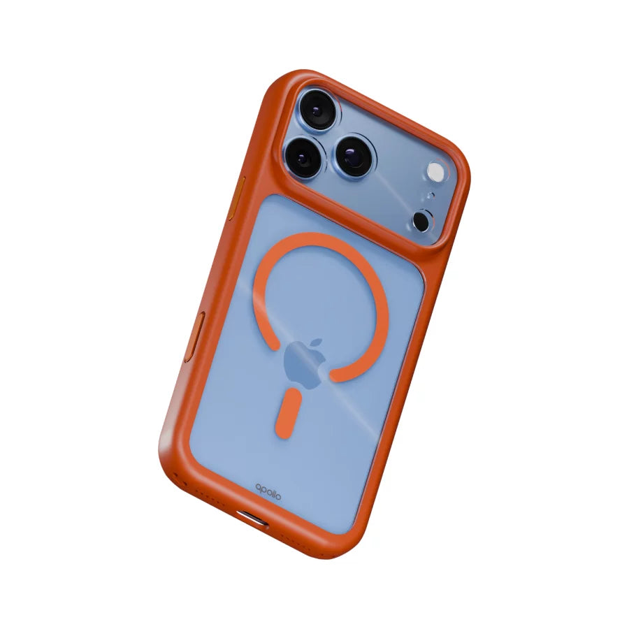 Apollo Armor 2 MagSafe Case for iPhone 18 Pro Max / 17 Pro Max – Clear / Orange