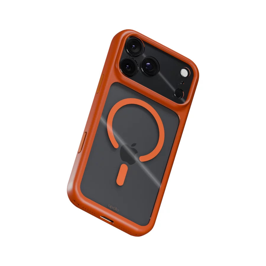 Apollo Armor 2 MagSafe Case for iPhone 18 Pro Max / 17 Pro Max – Clear / Orange