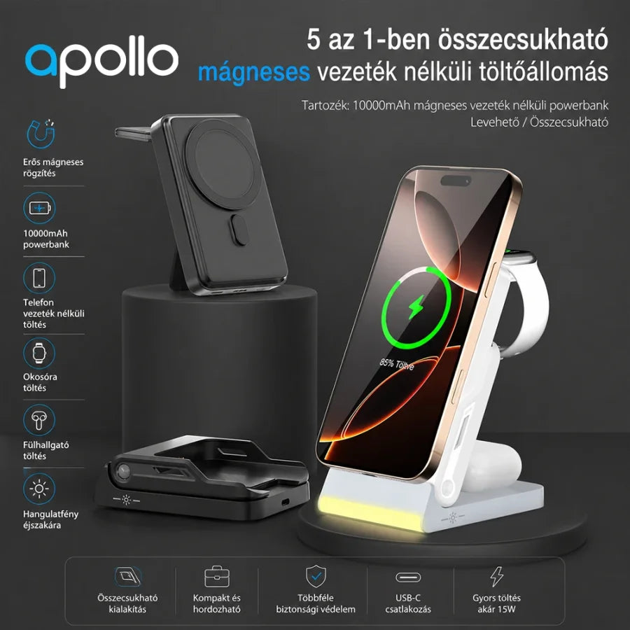Apollo Dock & Go 2 10,000 mAh Charging Station and Power Bank – Black