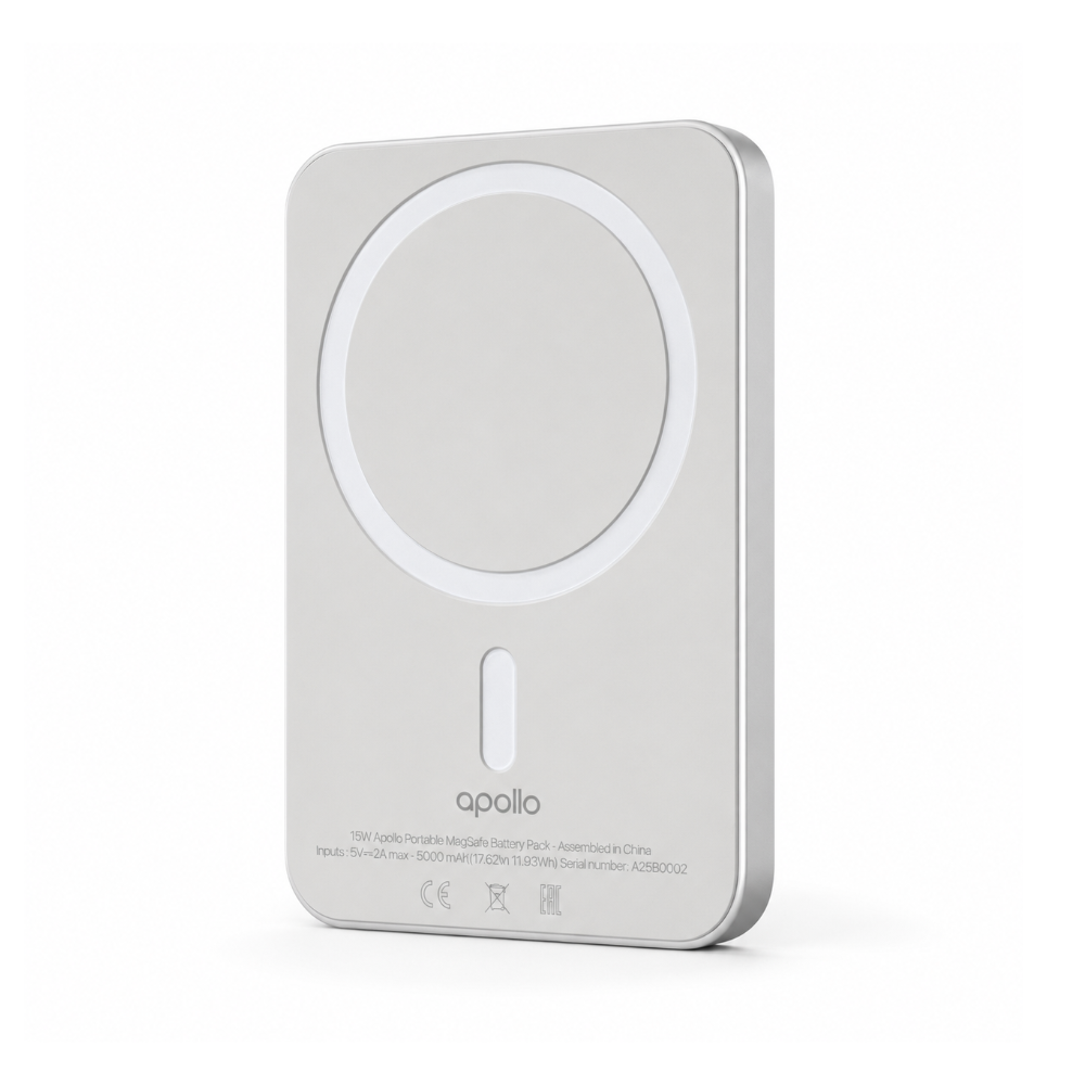 Apollo MagBat Slim 5,000 mAh Magnetic Power Bank – White
