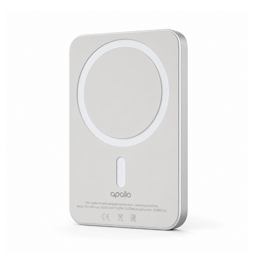 Apollo MagBat Slim 5,000 mAh Magnetic Power Bank – White