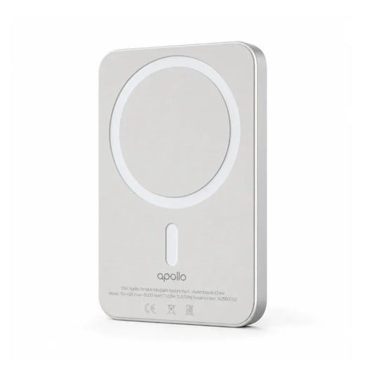 Apollo MagBat Slim 5,000 mAh Magnetic Power Bank – White