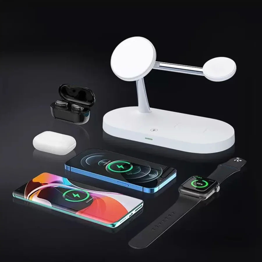 Apollo MagDock Wireless Charging Station with Light – White