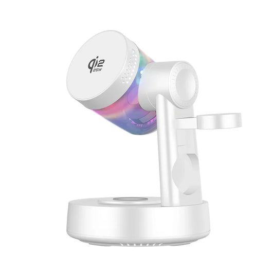 Apollo MagSound 25 W Charging Station with Bluetooth Speaker – White