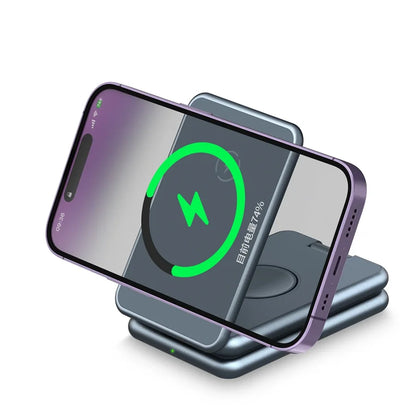Apollo MagStand 3-in-1 Folding Charging Station – Silver