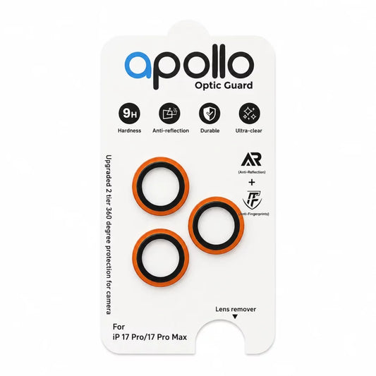 Apollo Optic Guard Lens Protector for iPhone 14/15/16/17 (Pro/Pro Max) – Orange