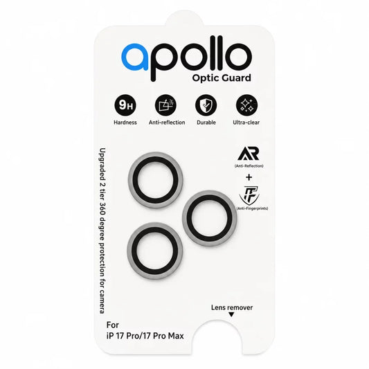 Apollo Optic Guard Lens Protector for iPhone 14/15/16/17 (Pro/Pro Max) – Titanium Grey