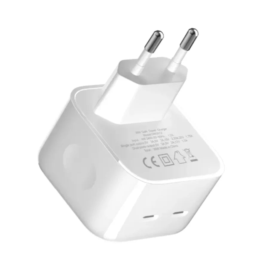 Apollo Power Duo Dual USB-C Power Adapter – White