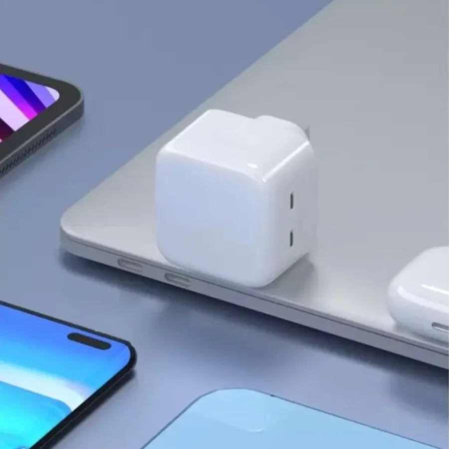 Apollo Power Duo Dual USB-C Power Adapter – White