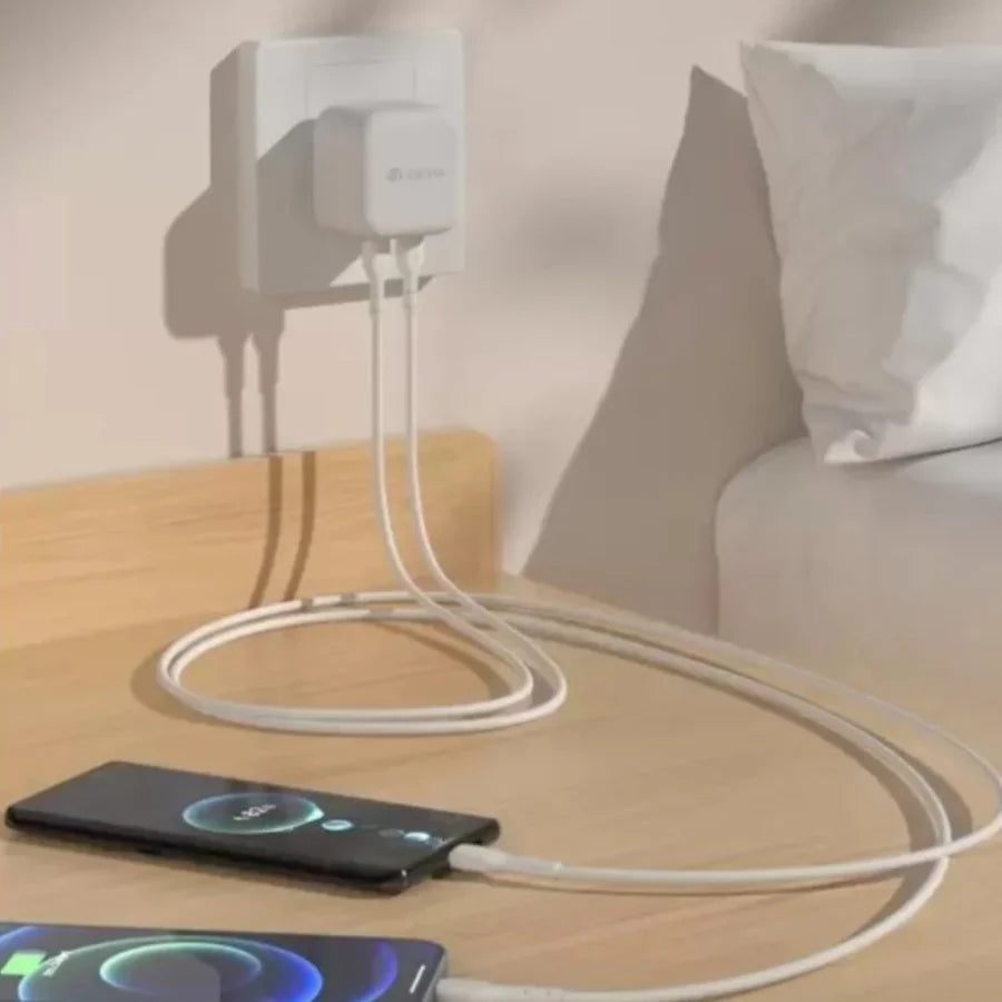 Apollo Power Duo Dual USB-C Power Adapter – White