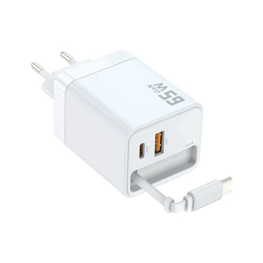 Apollo Power Trio 65 W GaN Charger – White