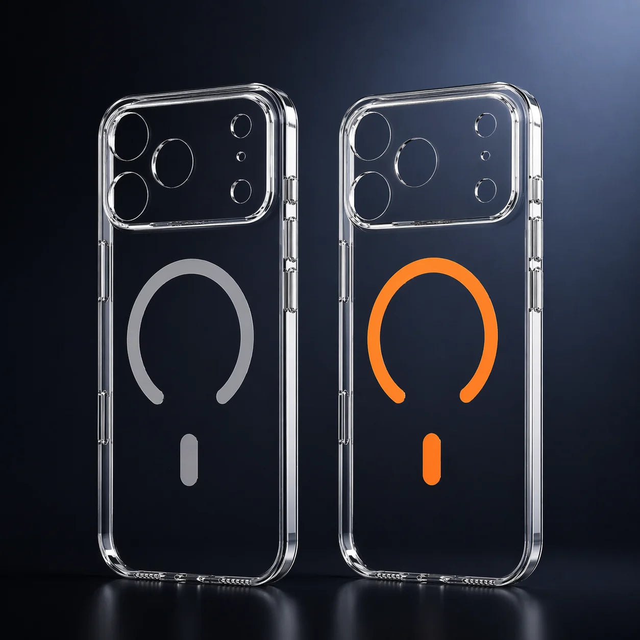 Apollo – Air 2 – iPhone 17 Pro – Second Generation Acrylic - Glass like – Trasnparent / Orange Magnet – image 9